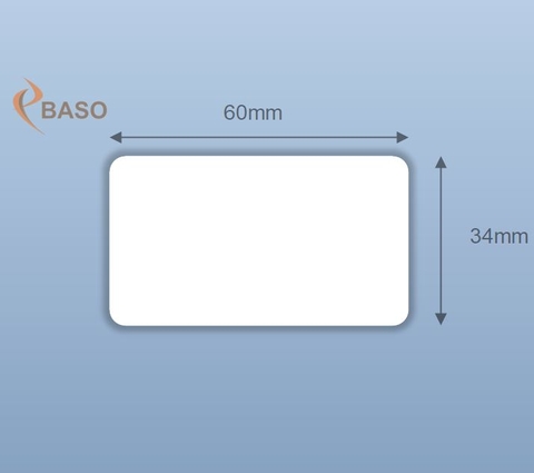 Decal PVC mặt bóng kích thước 60mm x 34mm