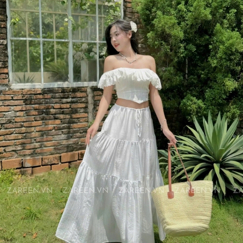 CHÂN VÁY DÀI 3 TẦNG RÚT EO ZAREEN VAD20