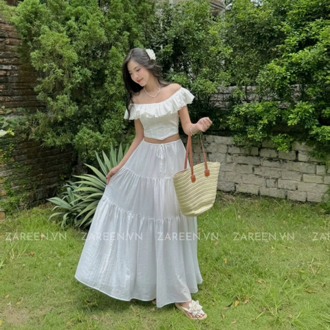 CHÂN VÁY DÀI 3 TẦNG RÚT EO ZAREEN VAD20