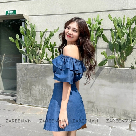CHÂN VÁY DENIM XẾP LY ZAREEN VAA47