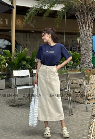 CHÂN VÁY KAKI DÀI XẺ VẠT SAU ZAREEN VAD16
