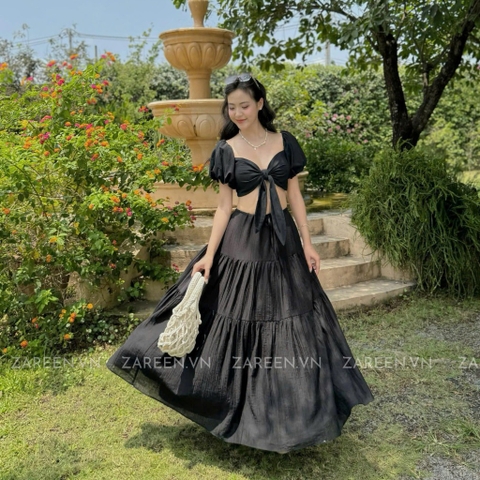 CHÂN VÁY DÀI 3 TẦNG RÚT EO ZAREEN VAD20