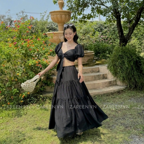 CHÂN VÁY DÀI 3 TẦNG RÚT EO ZAREEN VAD20