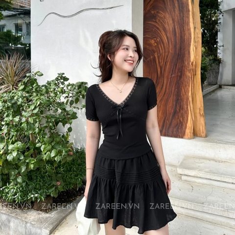 CHÂN VÁY XÒE NGẮN XẾP LY ZAREEN VAA50