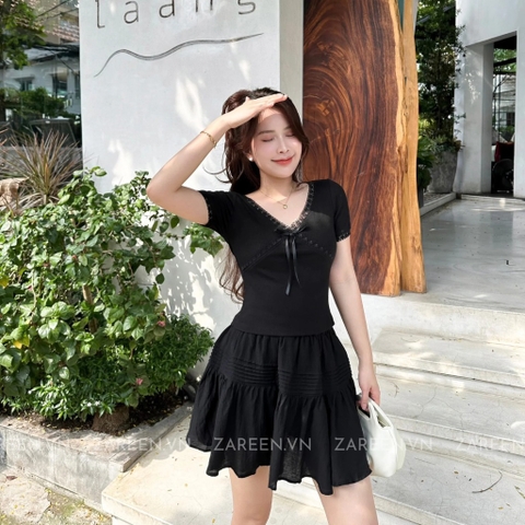 CHÂN VÁY XÒE NGẮN XẾP LY ZAREEN VAA50