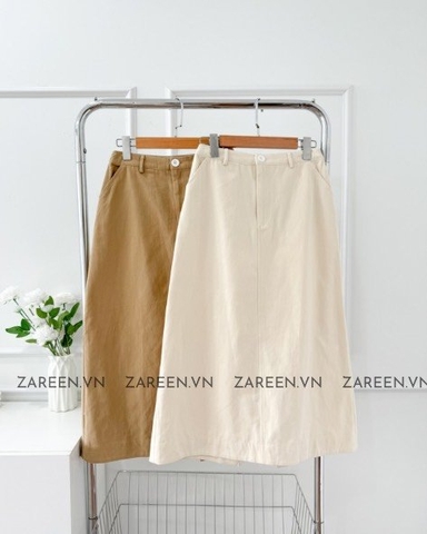CHÂN VÁY KAKI DÀI XẺ VẠT SAU ZAREEN VAD16