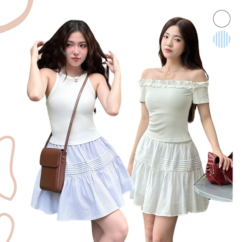 CHÂN VÁY XÒE NGẮN XẾP LY ZAREEN VAA50