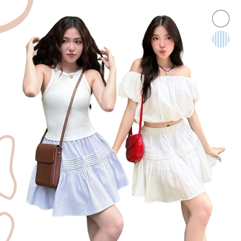 CHÂN VÁY XÒE NGẮN XẾP LY ZAREEN VAA50