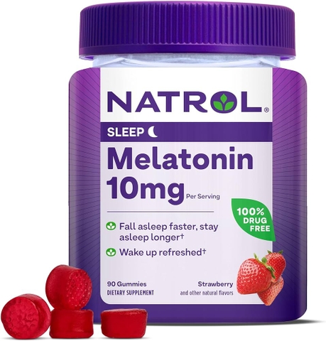 Melatonin Gummies Natrol kẹo ngủ ngon lọ 90 viên của Mỹ hàm lượng 10mg
