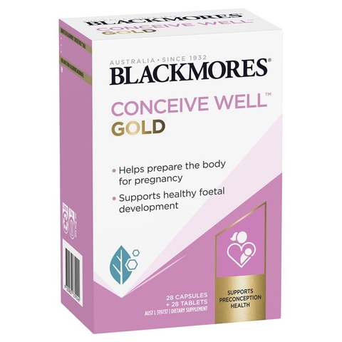 Viên Uống Blackmores Conceive Well Gold Hỗ Trợ Tăng Khả Năng Thụ Thai hộp 56 viên