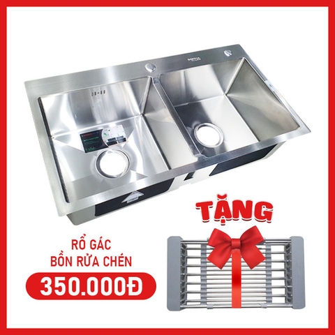 Chậu rửa bát Sơn Hà Inox Luxury HM-X-2C.82.2.3