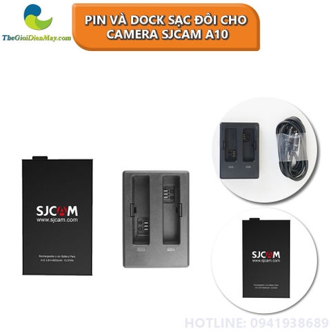 Pin và Dock sạc đôi cho Camera SJCAM A10