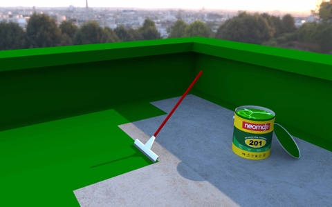 Quy trình thi công chống thấm sàn, mái bằng vật liệu gốc polyurethane Neomax® 201