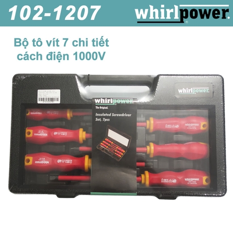 Bộ tô vít 7 chi tiết (cách điện 1000V) Whirlpower 102-1207