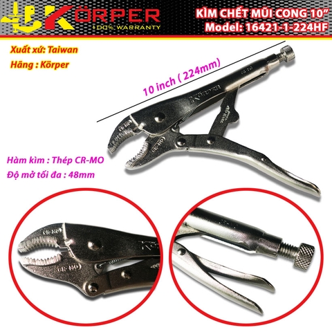 Kìm chết mũi cong Körper KP-16421-1-224