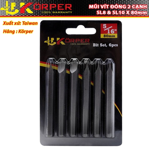 Mũi vít đóng 2 cạnh Korper 80mm