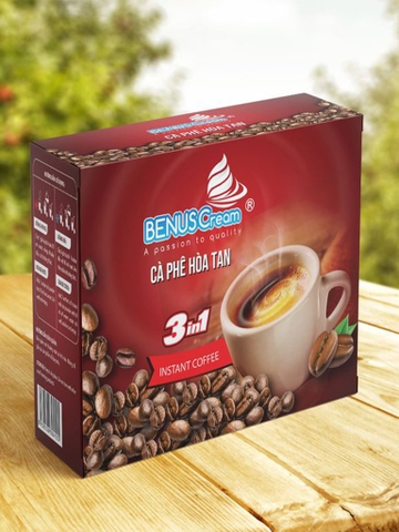 Hộp cà phê hòa tan 3 in 1  benuscream 240g (16 gói)