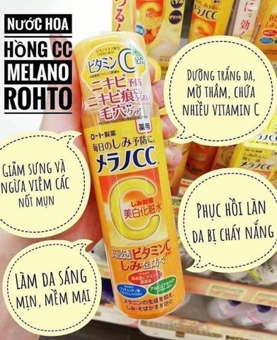 Nước hoa hồng CC Melano Rohto 170ml  Nhật Bản