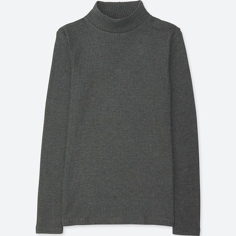 Áo len tăm dài tay cổ 3 phân Merino Uniqlo Dark gray size S