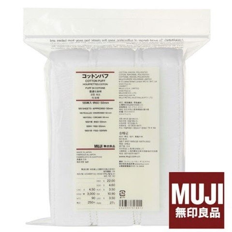 Bông tẩy trang Muji Cotton Puff 189 miếng