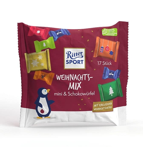 Socola hỗn hợp Ritter Sport Festive Mix gói 195g -hàng Đức