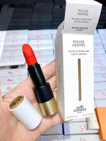 Son Hermes 53 Rouge Orange màu cam tươi pha ánh đỏ