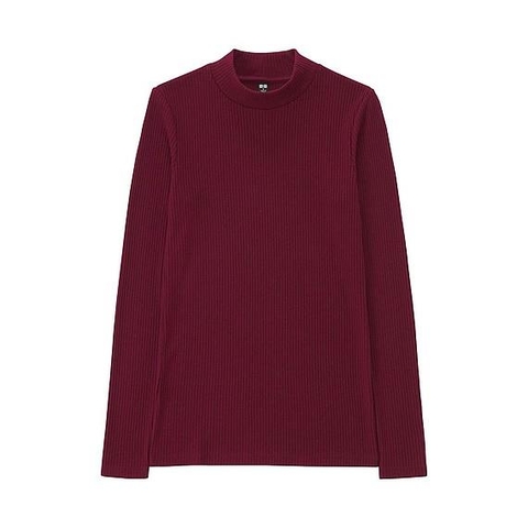 Áo len tăm dài tay cổ 3 phân Merino Uniqlo Red size M