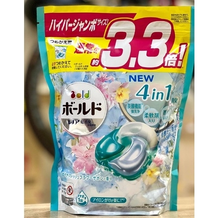 Túi 39 Viên Giặt Gel Bold Nhật Bản 4in 1 màu xanh