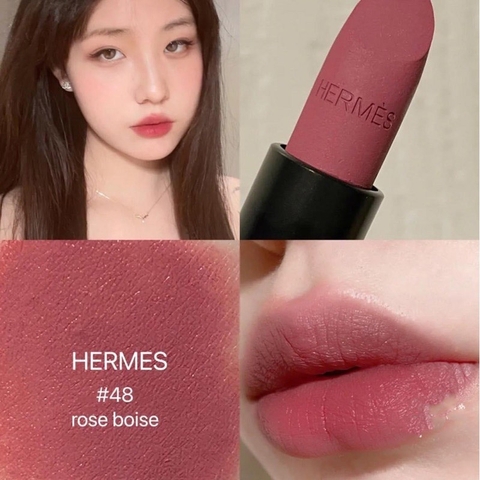 Son Hermès Matte Màu 48 Rose Boise