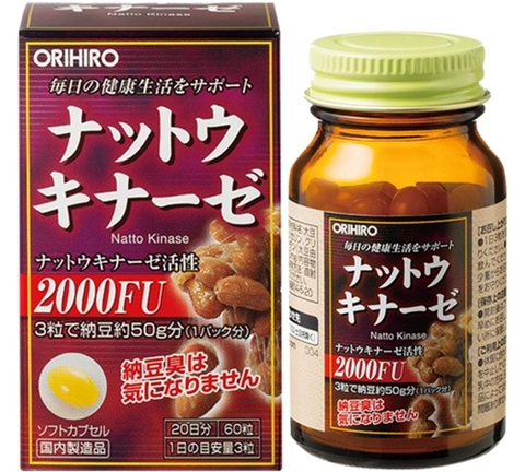 Viên uống chống đột quỵ Nhật Bản Nattokinase 2000FU Orihiro 60 viên