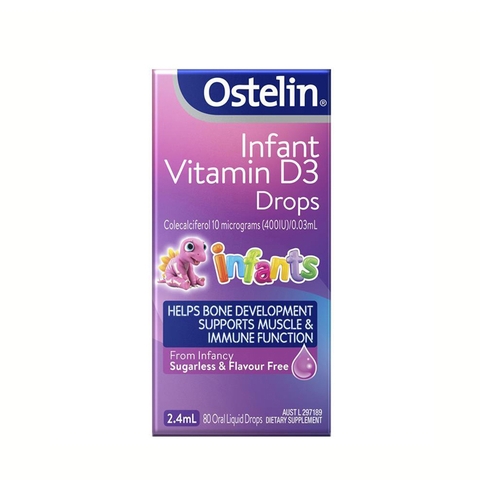 Vitamin D3 Drops Ostelin Cho Trẻ Từ Sơ Sinh Đến 12 Tuổi 2,4 ml