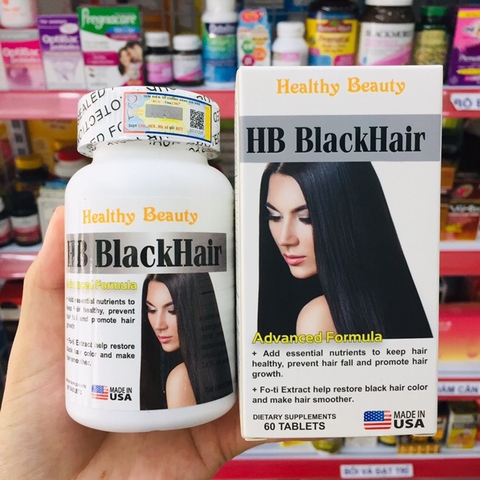 VIÊN UỐNG CHỐNG BẠC TÓC HEALTHY BEAUTY BLACKHAIR - 60 VIÊN