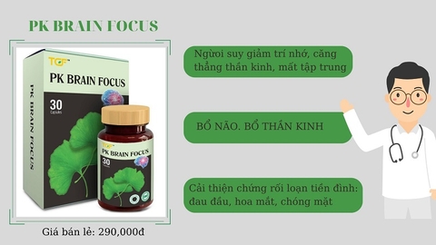 VIÊN UỐNG BỔ NÃO PK BRAIN FOCUS TĂNG CƯỜNG TRÍ NHỚ - 30 VIÊN