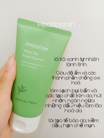 SỮA RỬA MẶT INNISFREE GREEN TEA FOAM CLEANSER  (MẪU 2019)