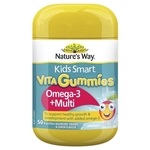 KẸO DẺO NATURE’S WAY KIDS SMART VITA GUMMIES MULTI- VITAMIN+ OMEGA-3 50 VIÊN