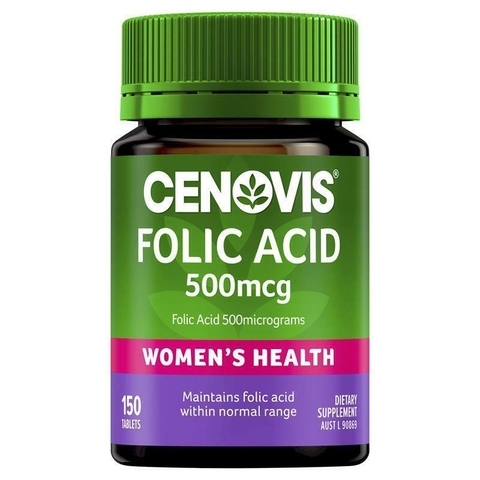 VIÊN UỐNG BỔ SUNG FOLIC ACID CENOVIS 500MCG - 150V