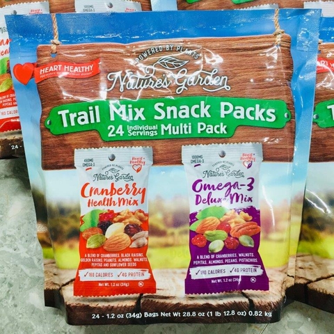 HẠT TỔNG HỢP HỮU CƠ NATURES GARDEN TRAIL MIX SNACK PACKS - 820g