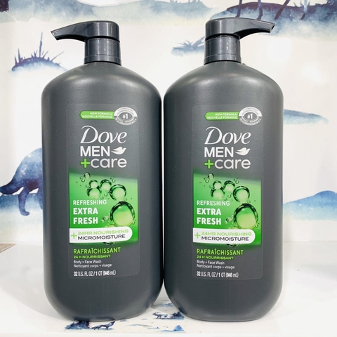 SỮA TẮM BODY+FACE WASH DOVE MEN + CARE - CHAI 946ML