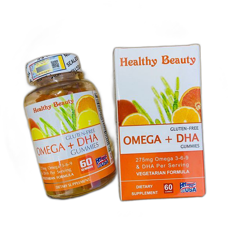 GUMMIES HEALTHY BEAUTY BỔ SUNG OMEGA + DHA - 60 VIÊN