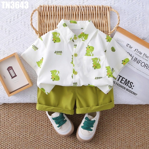Set Áo Sơ Mi Khủng Long Kèm Quần