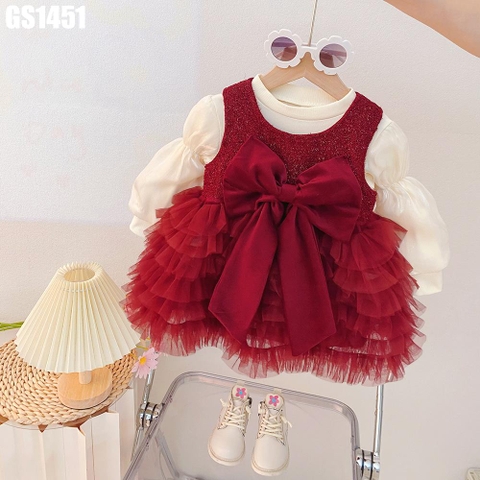 Set Lót Lông Áo Tay Dài Váy Voan Tầng