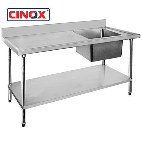 CINOX- CHẬU RỬA 1 HỐ LỆCH PHẢI GIÁ DƯỚI PHẲNG- CR1PP