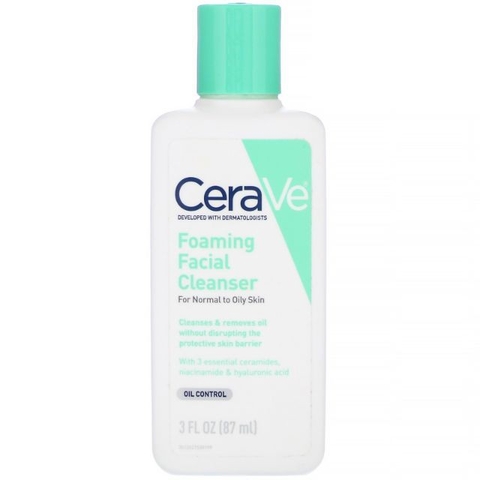Sữa rửa mặt cho da dầu nhạy cảm Cerave Foaming Facial Cleanser for Normal to Oily Skin (87ml)