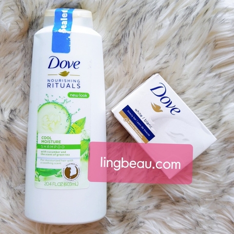 Dầu gội mượt tóc mùi trà xanh Dove Cool Moisture Shampoo (603ml) - Xà bông Dove