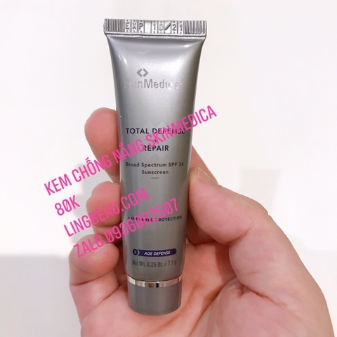 Mini - HSD 10/2021 - Kem chống nắng SkinMedica Total Defense + Repair SPF 34 Sunscreen (7.1g)