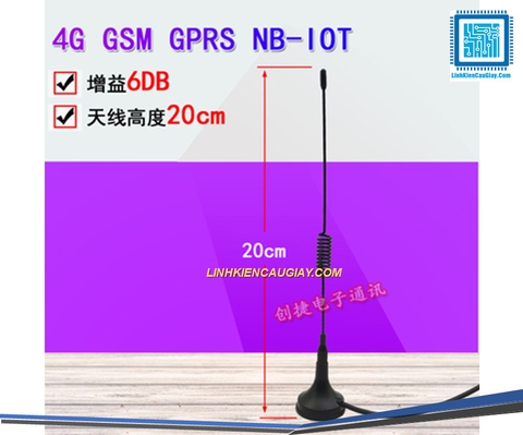 Anten kéo dài 6DB CDMA/GPRS/GSM/LTE/3G/4G Chân SMA chân kim