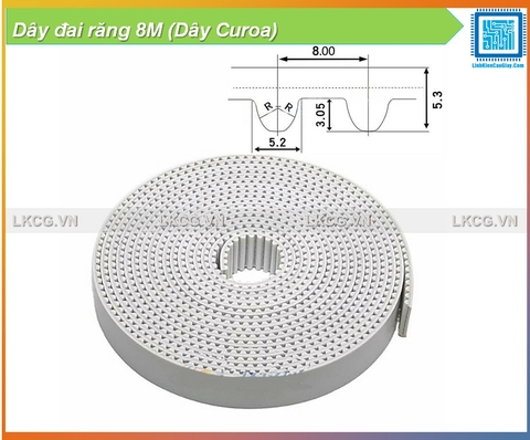 Dây đai răng 8M (Dây Curoa) 1 mét