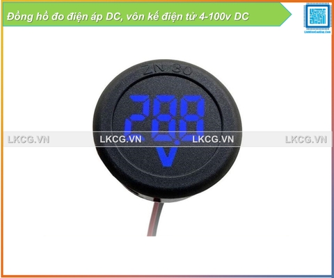 Đồng hồ đo điện áp DC, vôn kế điện tử 4-100v DC