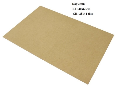 Gỗ MDF dày 3mm KT 40x60cm