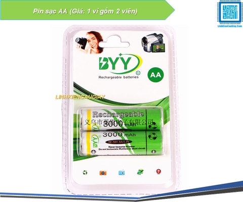 Pin sạc AA (Giá: 1 vỉ gồm 2 viên)